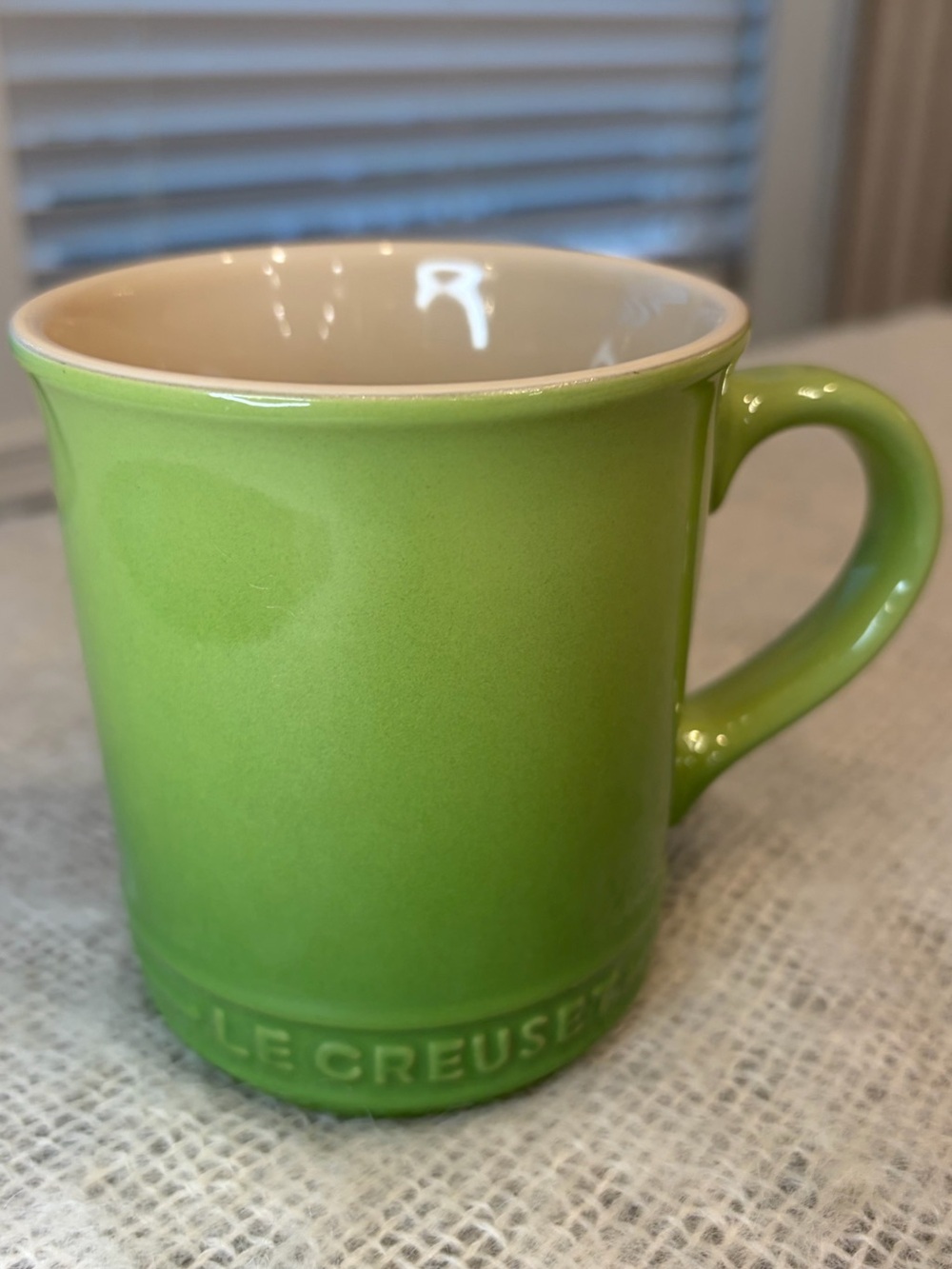 Le Creuset Palm Green Coffee Mug EUC